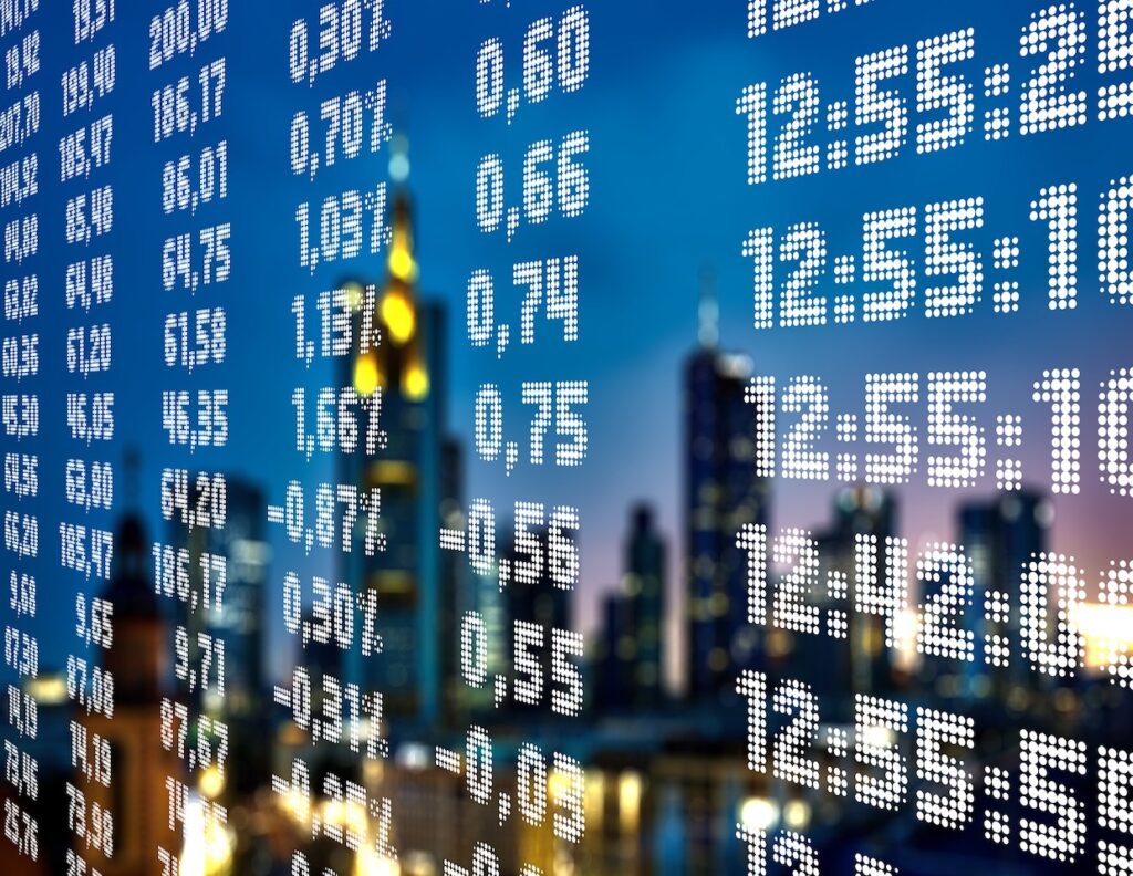 Stock exchange screen