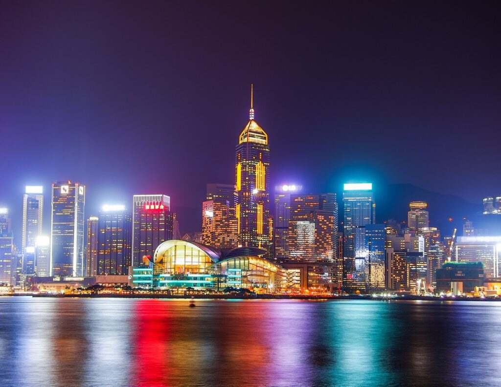 City skyline at night