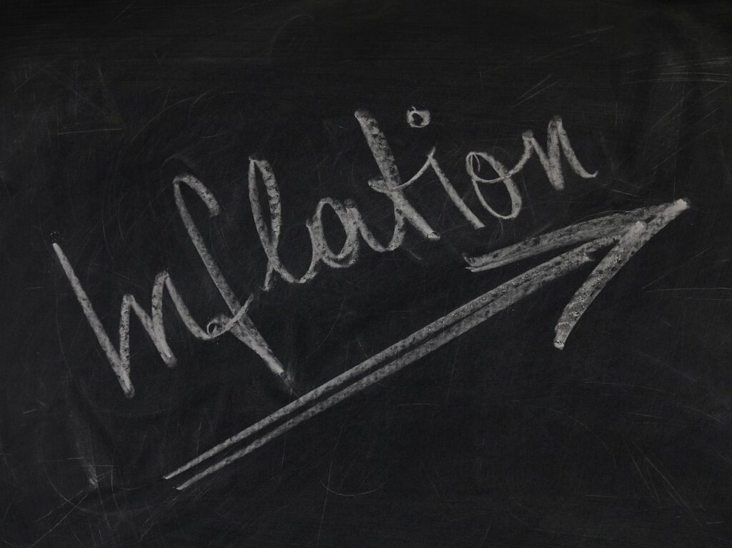 'Inflation' written on chalkboard