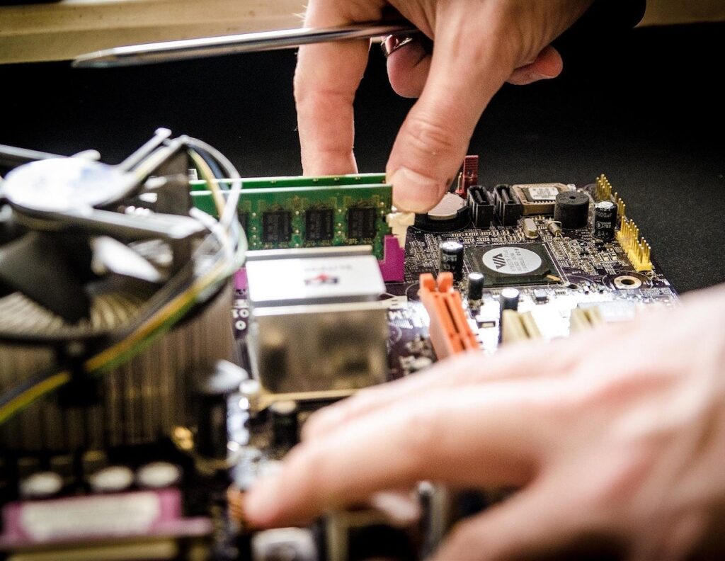 Someone working on a computer