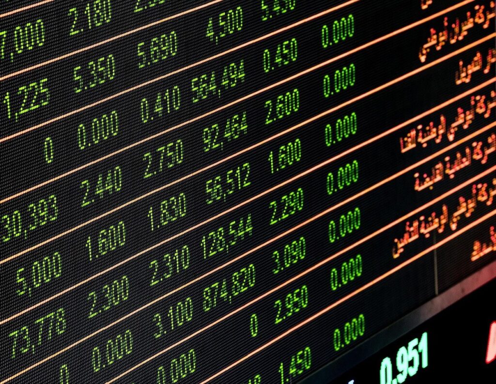 Stock exchange screen